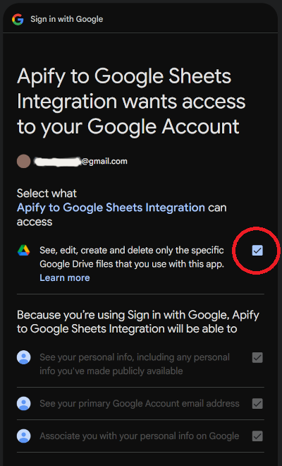 Confirm Limited Google Drive Access